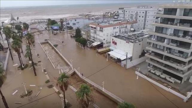 צילומי רחפן מנהריה של ההצפות כתוצאה מההצפות, 08.01.20