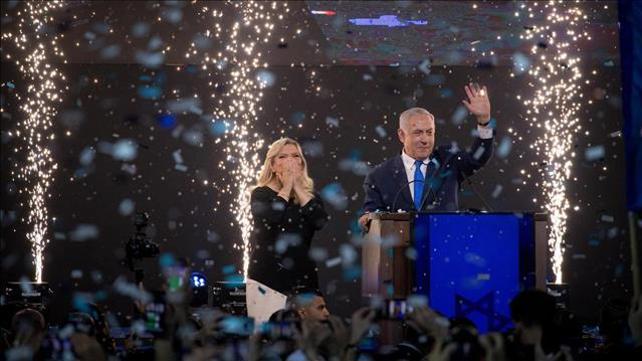 בנימין ושרה נתניהו לאחר פרסום תוצאות המדגמים