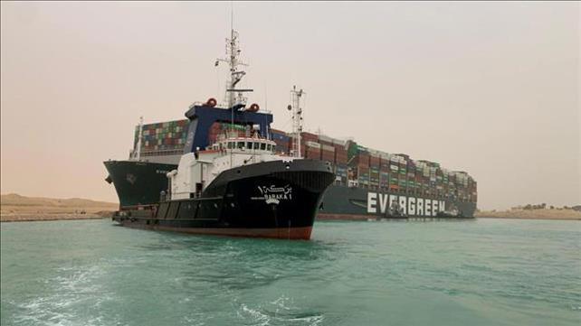 ספינת המטען Evergreen שנתקעה בתעלת סואץ, 23.03.21