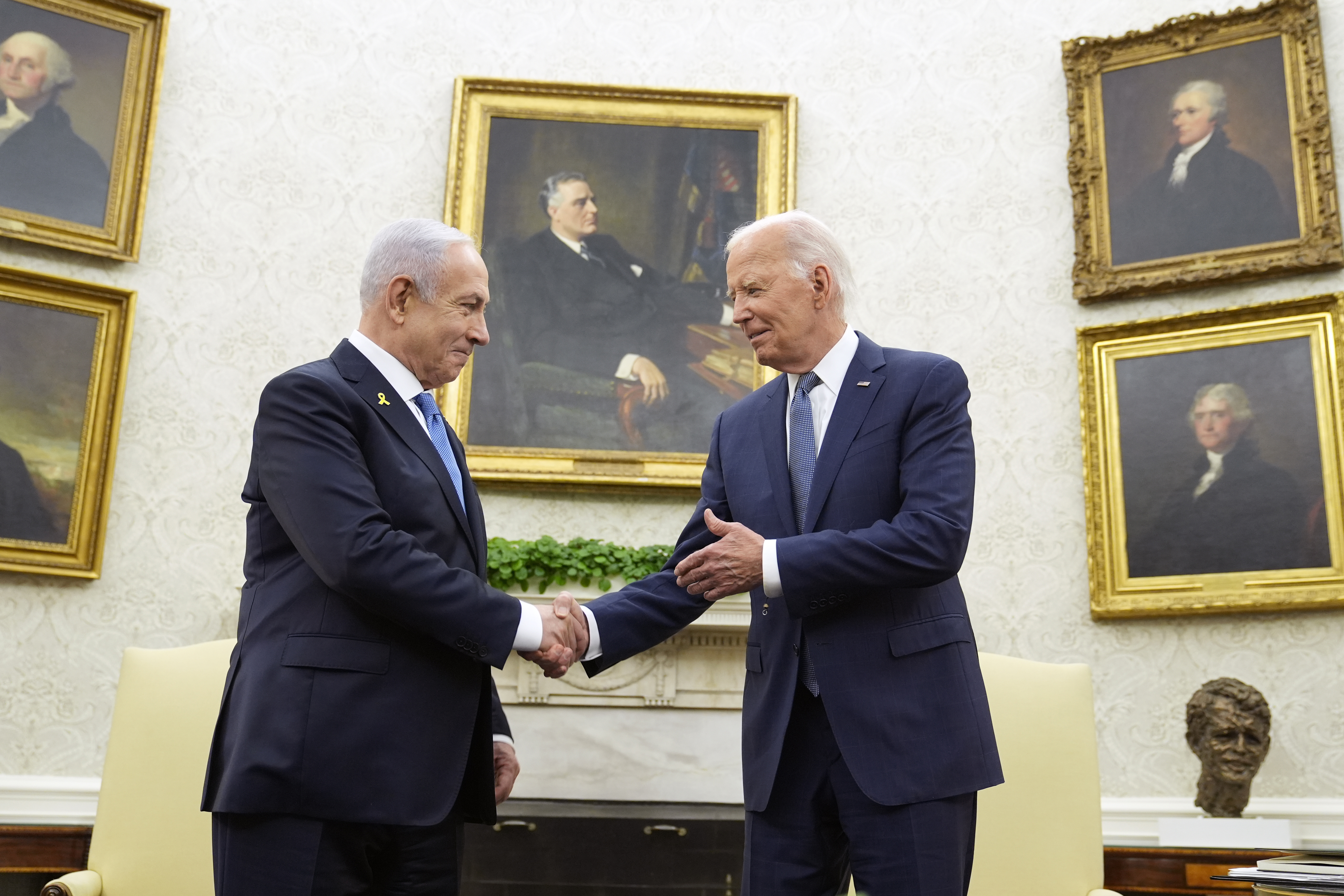 ראש הממשלה בנימין נתניהו בפגישה עם נשיא ארה"ב ג'ו ביידן בבית הלבן, יולי 2024
