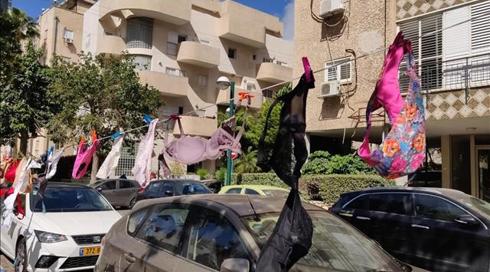 "מחאת התחתונים": הפגנה מול ביתו של נתן אשל (1)