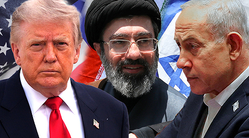 ראש הממשלה בנימין נתניהו, המנהיג העליון של איראן מוג'תבא חמינאי ונשיא ארצות הברית דונלד טראמפ