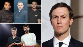 מימין עם כיוון השעון: ג'ארד קושר, יובל אברהם ורחל שור (למטה) והקורבנות בשריפת הרכב בבאקה