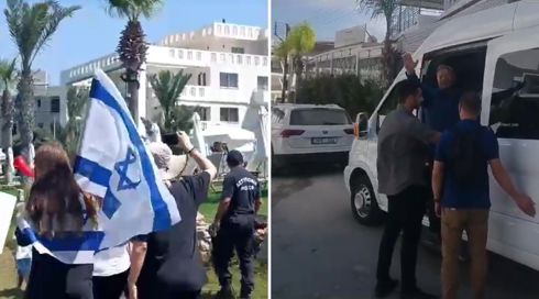 עשרות הפגינו מול המלון שבו נופש בן גביר בפאפוס