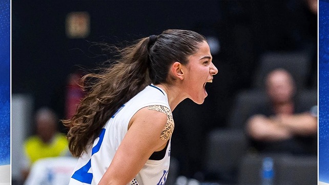 שחקנית נבחרת ישראל לעתודה נשים בכדורסל מעין כהן, במשחק מול בלגיה, 11.07.26