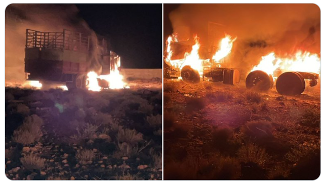 תיעוד: אחת מהמטרות שהותקפו בעומק לבנון, משאית עם חביות נפט