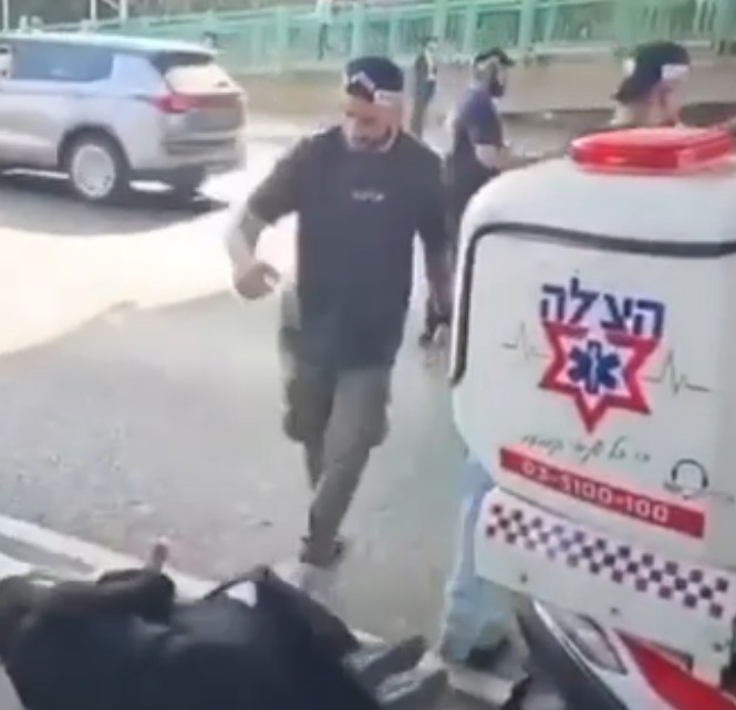 שוטר מכה מפגין חרדי