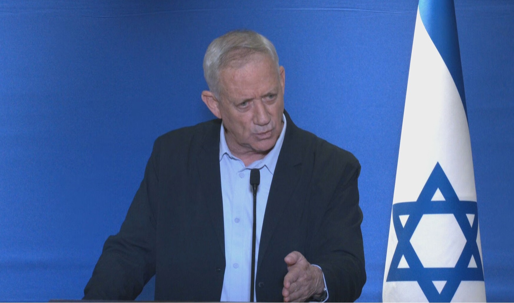 גנץ בהצהרה בקריה, 06.02.24