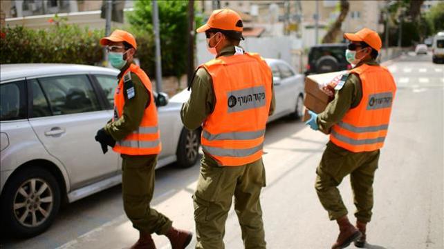 פיקוד העורף מחלק אוכל בבני ברק, נגיף קורונה