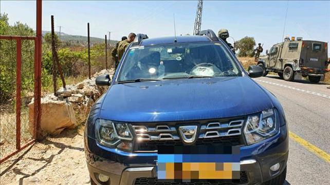 הרכב שנפגע מיידוי אבנים בשומרון, 20.08.20