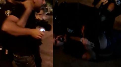 תיעוד: שוטרים תקפו צעיר בחולון שלא עטה מסכה, וסירב להזדהות
