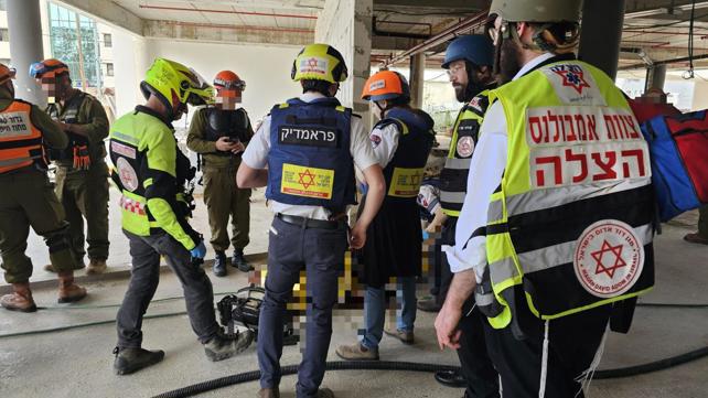 זירת הנפילה באתר בנייה במרכז 9.3.26