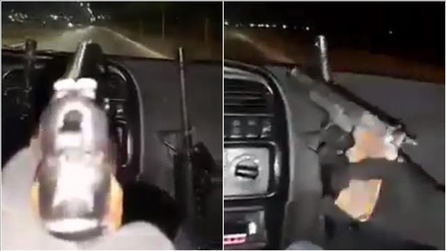 תיעוד שרץ ברשת: עבריינים מהמגזר הערבי מנופפים באקדחים ברכבם