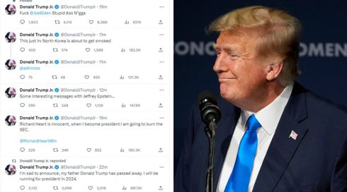 "אבא שלי מת": האקרים פרצו לטוויטר של בנו של טראמפ