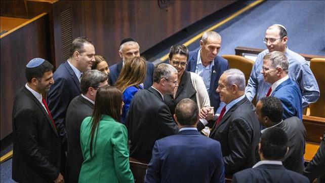 נתניהו וחברי ליכוד בכנסת ביום פיזור הכנסת 22.06.22