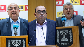 יו"ר מפלגת חד"ש יוסף ג'בארין, יו"ר מפלגת בל"ד סאמי אבו שחאדה, יו"ר מפלגת תע"ל אחמד טיבי
