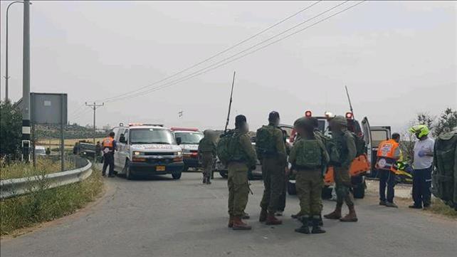זירת פיגוע הדריסה בדרום הר חברון, חייל נפצע בינוני-קשה, 14.05.20