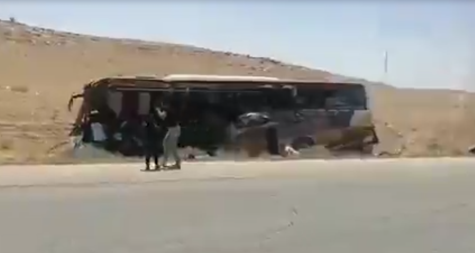 זירת תאונת הדרכים בדיר א-זור שבסוריה
