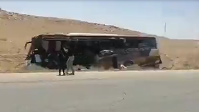 זירת תאונת הדרכים בדיר א-זור שבסוריה