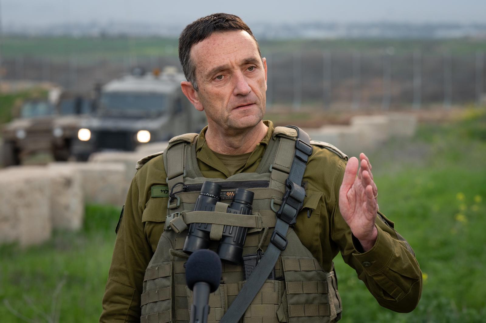 הרמטכ"ל רא"ל הרצי הלוי סמוך לקיבוץ מפלסים, 13.02.24