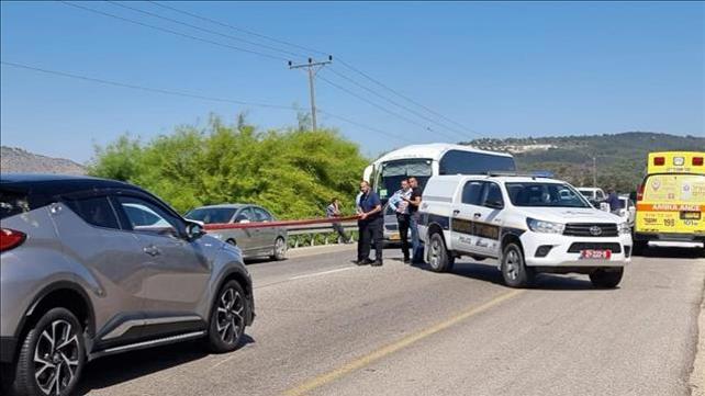 זירת התאונה בכביש 805 ליד שעב