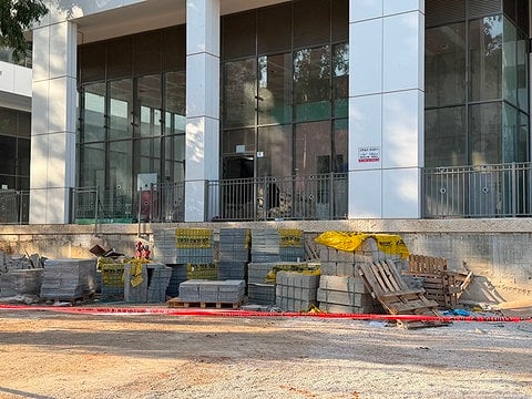 הסניף שנמצא בשלבי בנייה ראשונים בחדרה צילום: כאן חדשות