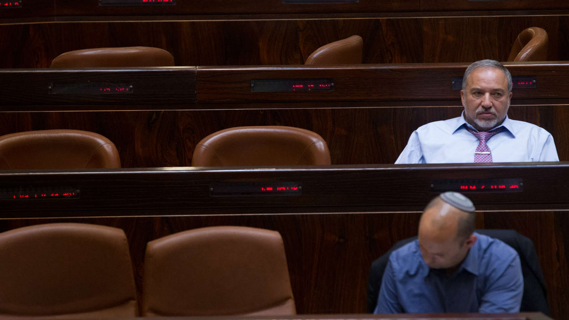 שקד, בנט וליברמן במליאת הכנסת, 2015