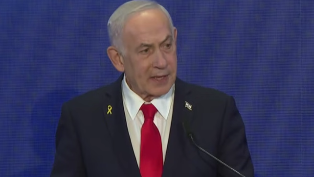 ראש הממשלה בנימין נתניהו במסיבת עיתונאים, דצמבר 2025
