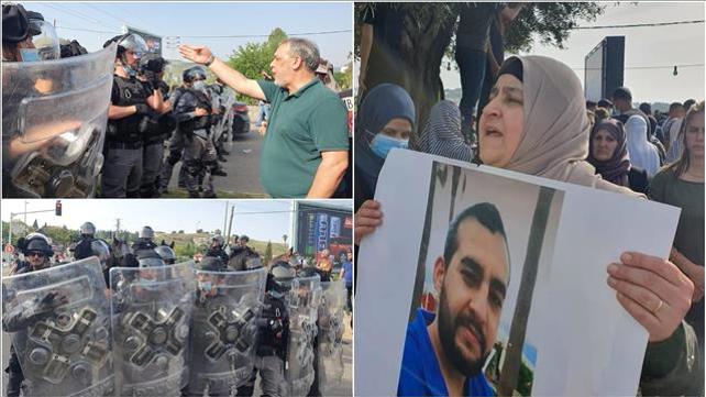 המחאה בצומת ערערה נגד הירי בצעיר שדקר מאבטח בתל השומר 14.05.20