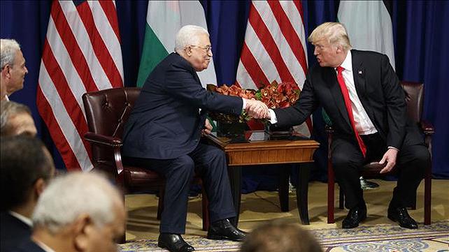 דונלד טראמפ ואבו מאזן