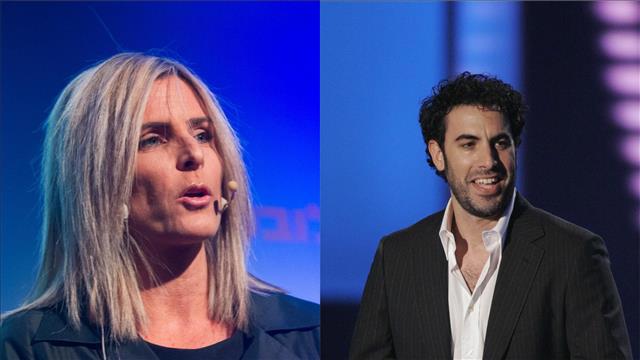 השחקן סשה ברון כהן ומנכ"לית פייסבוק ישראל עדי סופר תאני