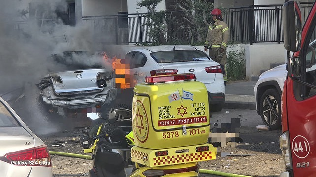 הרכב שהתפוצץ ברחוב סהרון בתל אביב
