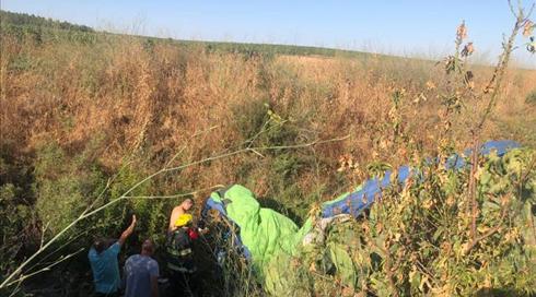 שני גברים נפצעו קשה בהתרסקות מצנח רחיפה באזור לטרון