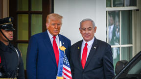 ראש הממשלה בנימין נתניהו עם נשיא ארצות הברית דונלד טראמפ בבית הלבן, אפריל 2025