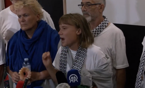 גרטה תונברג ביוון אחרי גירושה מישראל, אוקטובר 2025