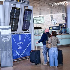 Travelers at Ben Gurion airport