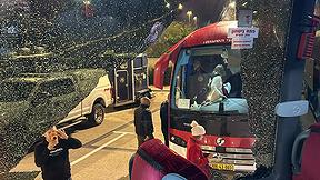 האוטובוס של הפועל ירושלים נרגם באבנים