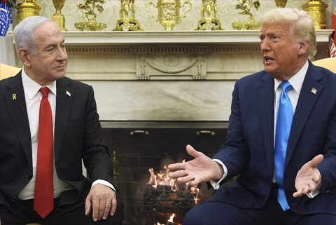 דונלד טראמפ ובנימין נתניהו בבית הלבן בפברואר 2025