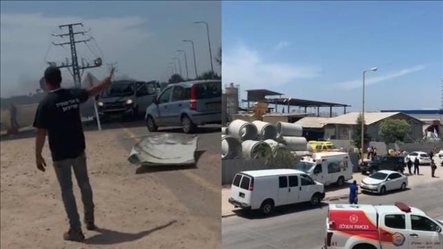 פגיעה במפעל באשקלון ובתחנת דלק בעוטף עזה