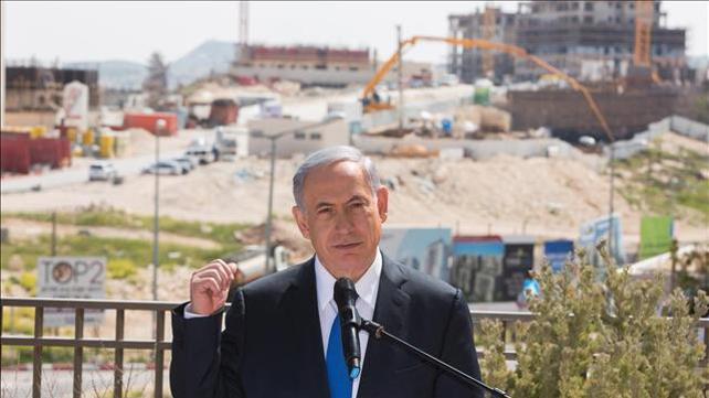 בנימין נתניהו בשכונת הר חומה בירושלים 2015