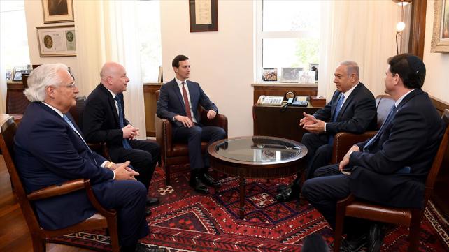 בנימין נתניהו, ג'ארד קושנר, דיוויד פרידמן וג'ייסון גרינבלט