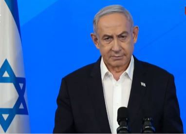 ראש הממשלה בנימין נתניהו בהצהרה לתקשורת