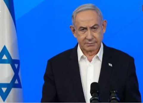 ראש הממשלה בנימין נתניהו בהצהרה לתקשורת