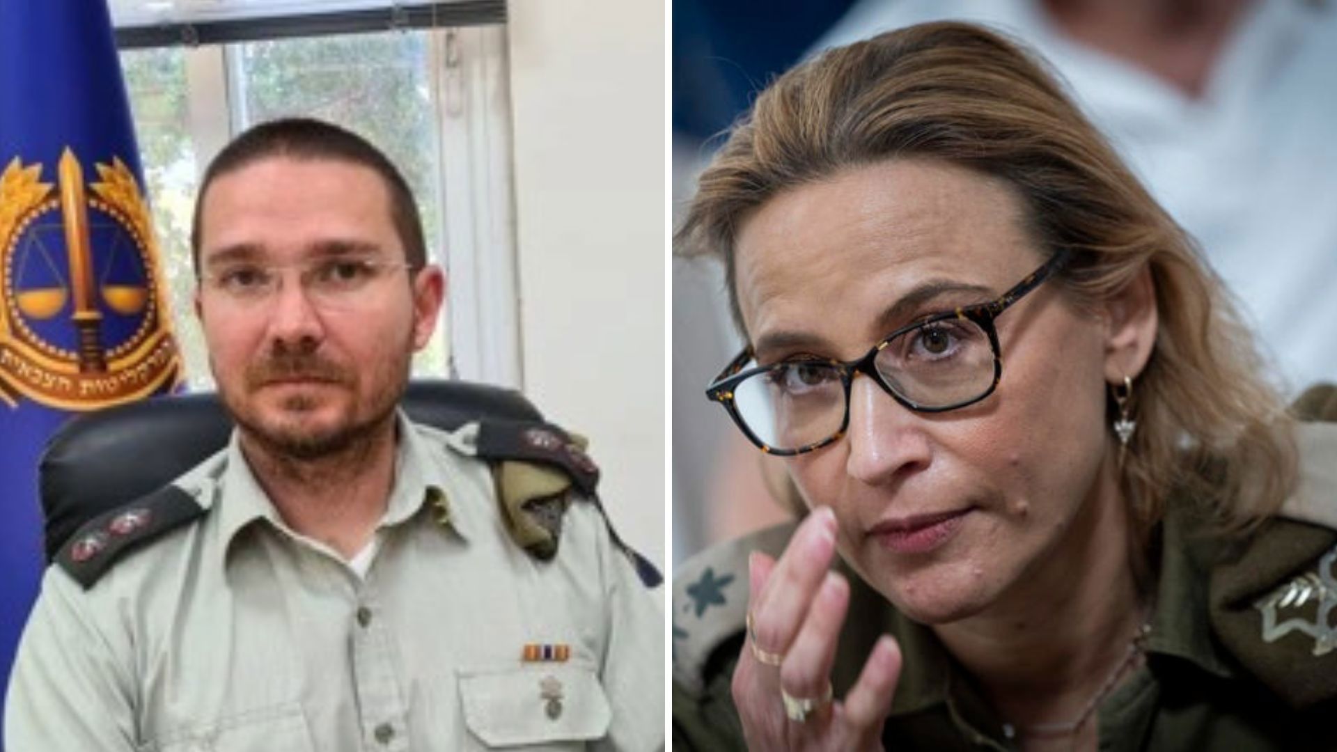 הפרקליטה הצבאית הראשית יפעת תומר ירושלמי ואלוף משנה מתן סולומש