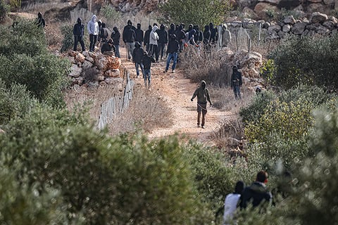 פורעים יהודים במסיק הזיתים בו הותקפה היידי לוין צילום: פלאש90
