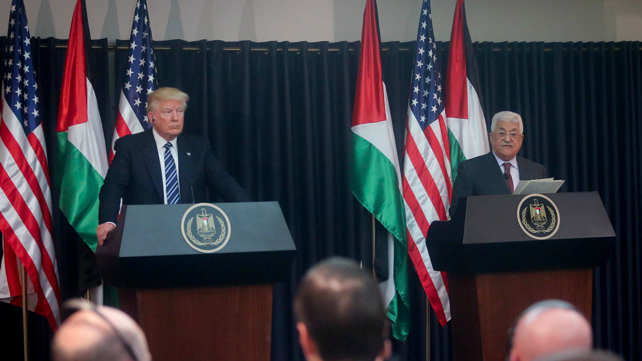 טראמפ ואבו מאזן בביקור נשיא ארה"ב בבית לחם
