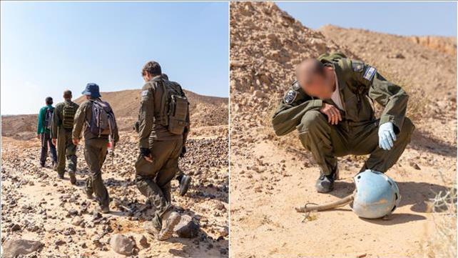קסדתו של רס"ן דניאל גורי שנמצאה בנחל פארן 18.02.20