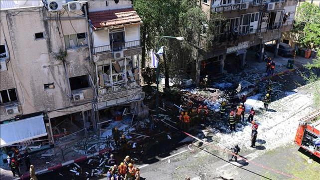 בניין שנפגע מרקטה ברמת גן 15.05.21