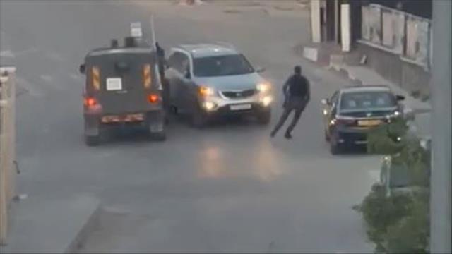 לוחם מגב יורה ברכב פלסטיני שניסה לדרוס אותו