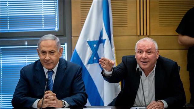 בנימין נתניהו ודוד אמסלם בישיבת סיעת הליכוד 23.09.19